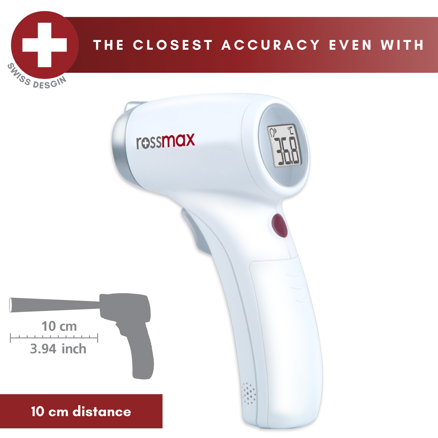 Rossmax HC700 5 Years Warranty Swiss Designed Non-Contact Thermometer Gun Thermoneter For Adult & Baby