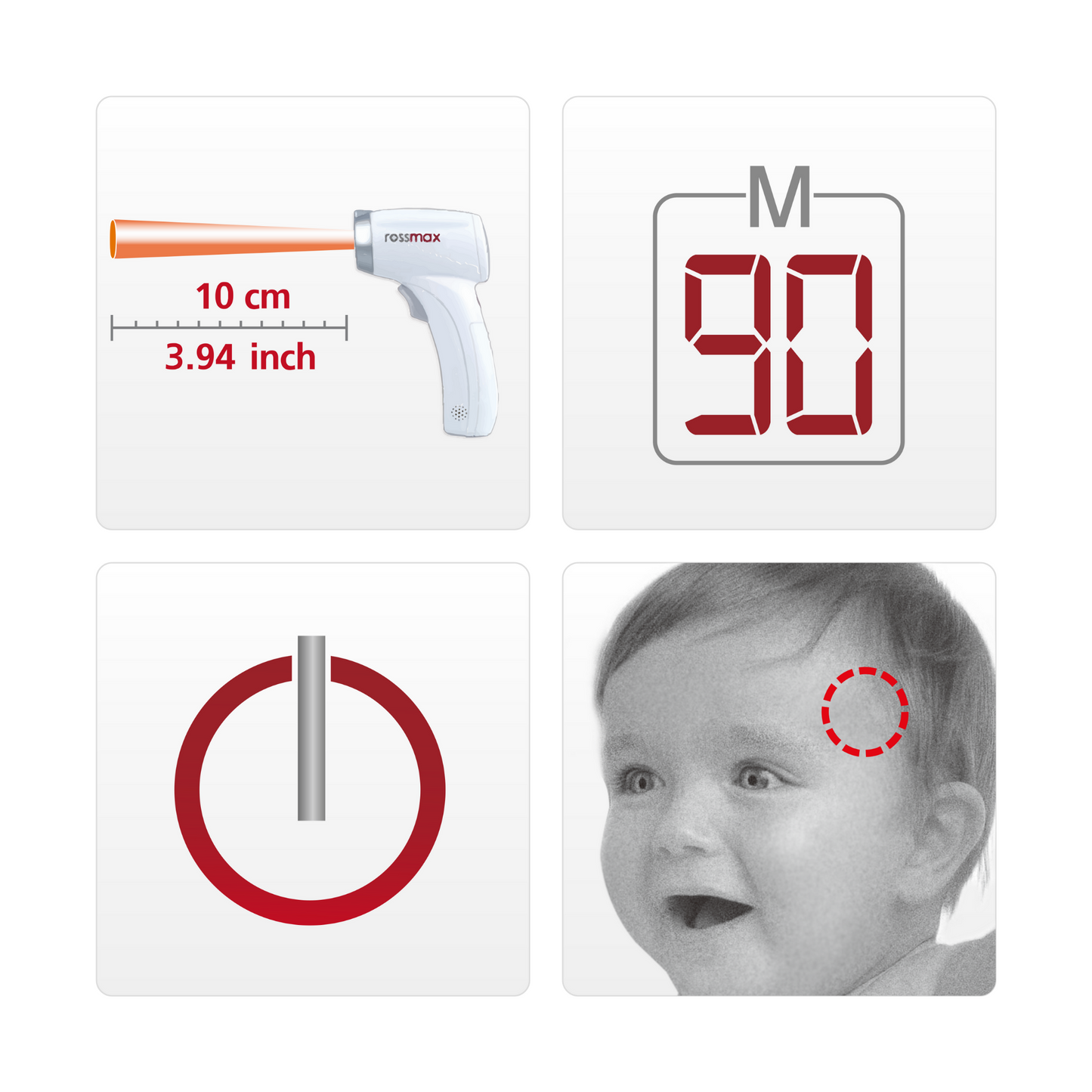 Rossmax HC700 5 Years Warranty Swiss Designed Non-Contact Thermometer Gun Thermoneter For Adult & Baby