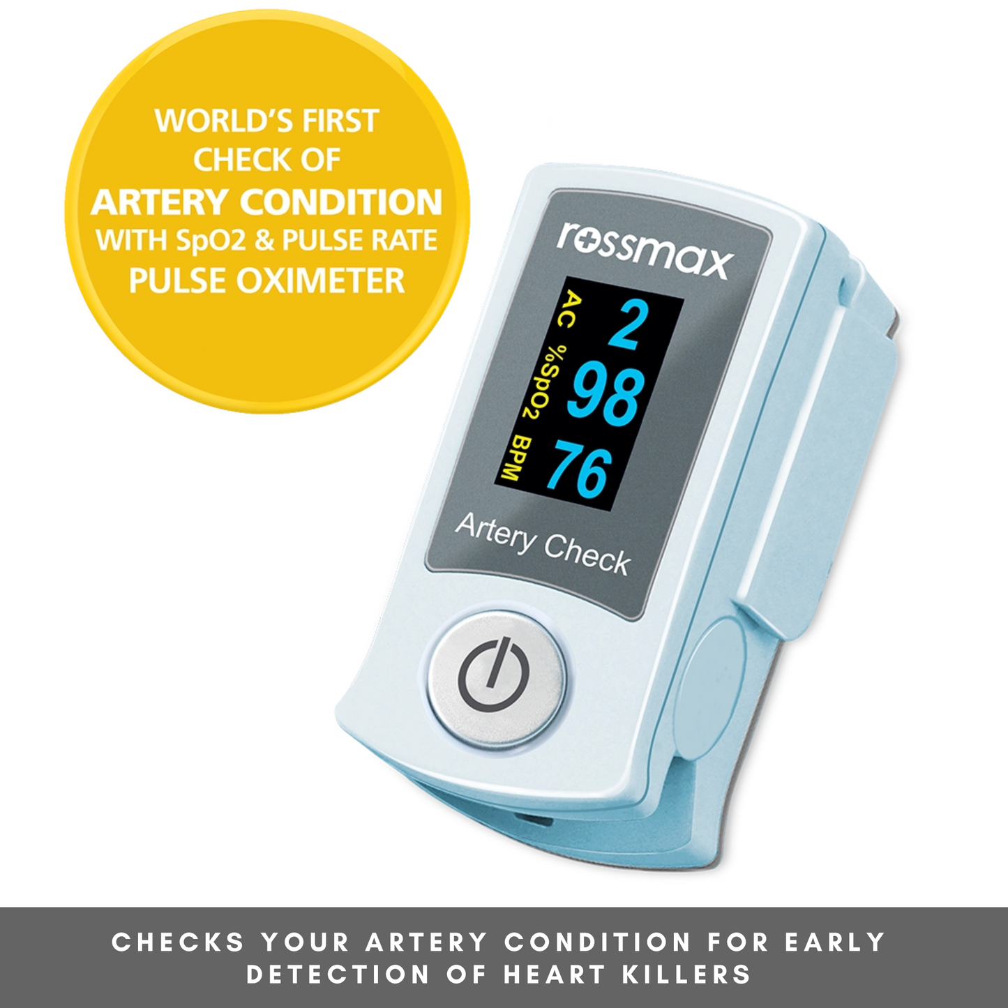 Rossmax SB200 2 Years Warranty Swiss Designed Taiwan FDA Approved Fingertip Pulse Oximeter with ACT Artery Check Technology