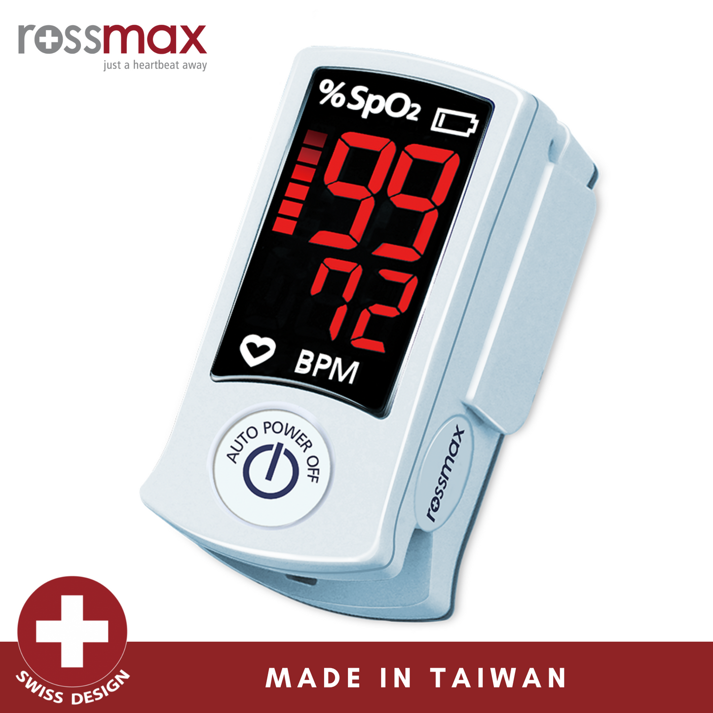 Rossmax SB100 1 Year Warranty Swiss Designed Taiwan FDA Fingertip Pulse Oximeter