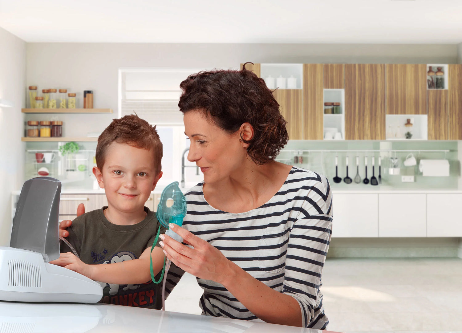 Nebulizer being used by child