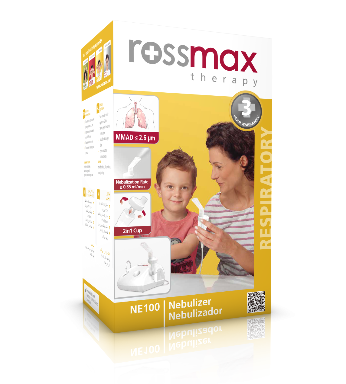 Rossmax NE100 2 In 1 Cup For Easy Cleaning Swiss Designed 1 Year Warranty Piston Nebulizer Nebuliser Machine For Adult Child Baby